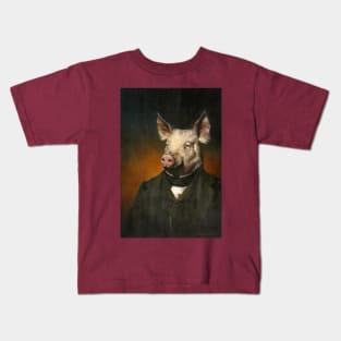 Victorian Pig Kids T-Shirt